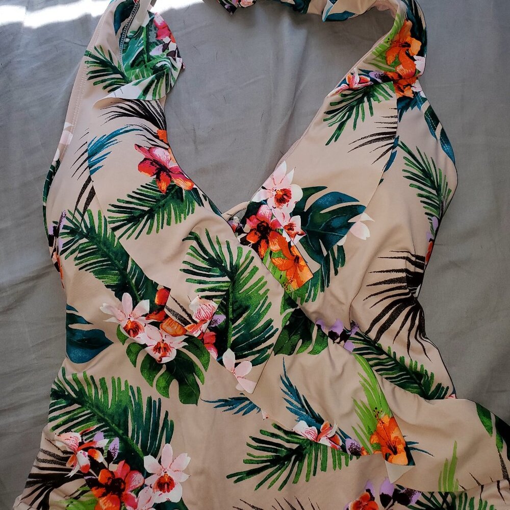 W Swim Tropical Halter Swimsuit